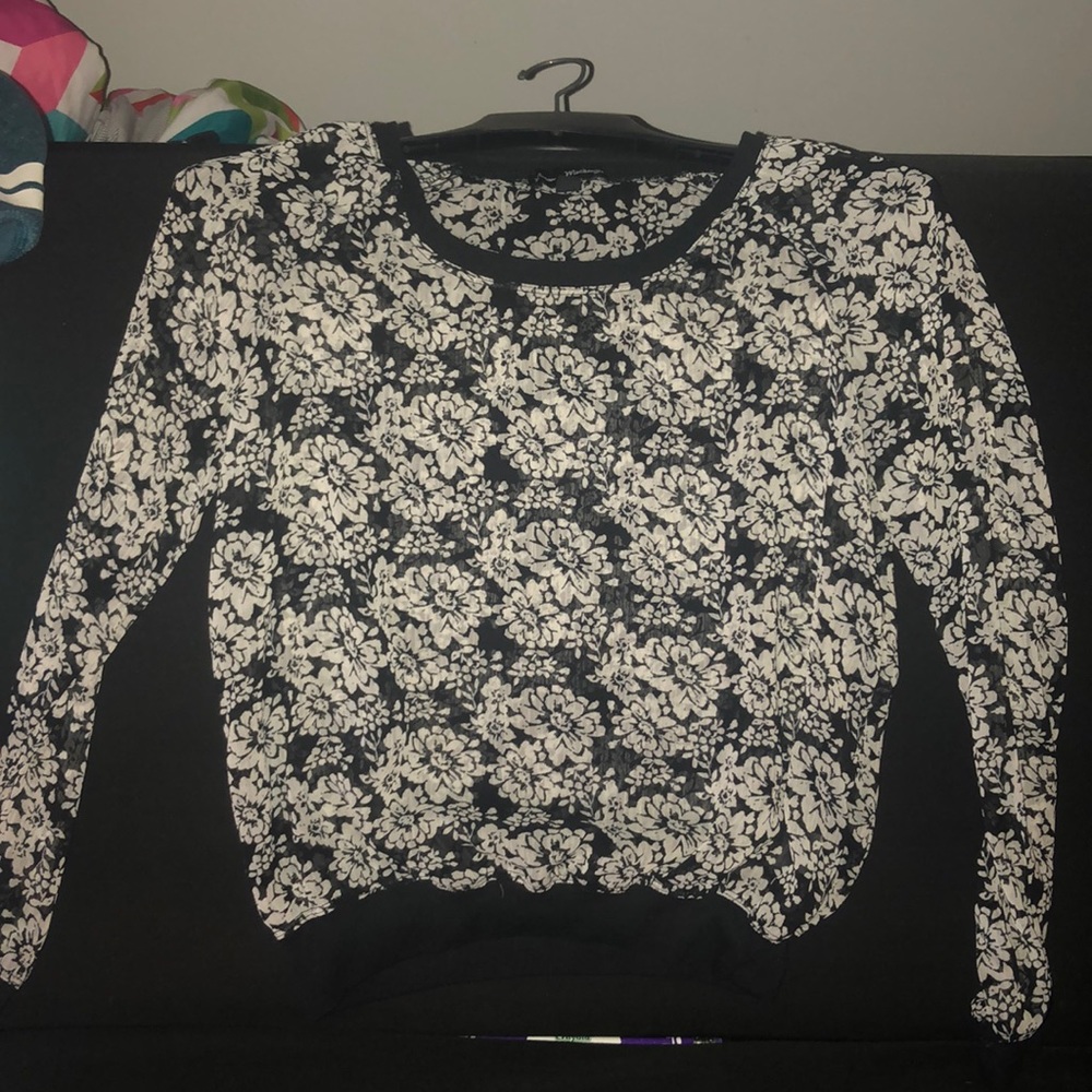 See through floral top